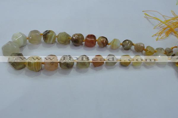 CNG332 15.5 inches 8*10mm - 15*18mm faceted nuggets agate beads