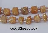 CNG3321 15.5 inches 4*6mm - 8*10mm nuggets plated druzy agate beads