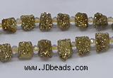 CNG3325 15.5 inches 4*6mm - 8*10mm nuggets plated druzy agate beads