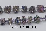 CNG3327 15.5 inches 4*6mm - 8*10mm nuggets plated druzy agate beads