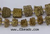 CNG3337 15.5 inches 6*8mm - 10*14mm nuggets plated druzy agate beads