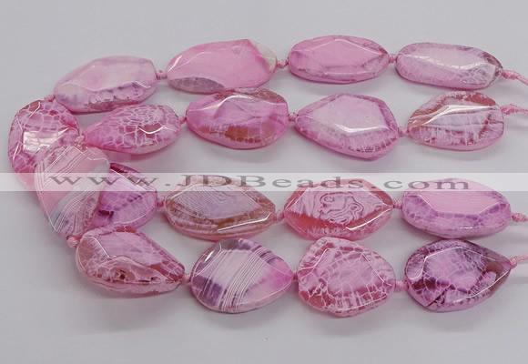 CNG3360 15.5 inches 30*35mm - 35*45mm faceted freeform agate beads