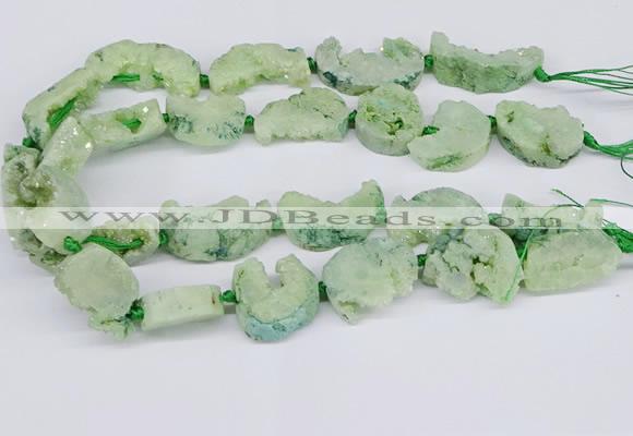 CNG3378 20*30mm - 30*45mm freeform plated druzy agate beads