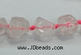 CNG339 15.5 inches 8*10mm - 15*18mm faceted nuggets rose quartz beads