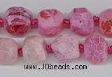 CNG3501 15.5 inches 12mm - 14mm faceted nuggets agate beads