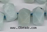 CNG3526 Top drilled  13*18mm - 15*20mm faceted nuggets amazonite beads