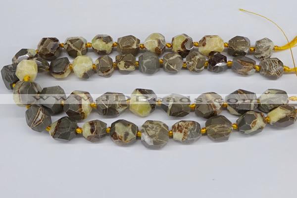 CNG3529 15.5 inches 14mm - 16mm faceted nuggets devil jasper beads