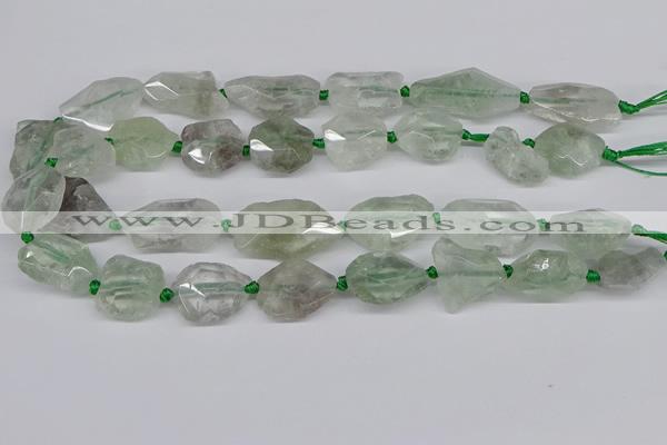 CNG3534 15.5 inches 15*20mm - 20*30mm freeform green quartz beads