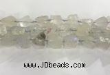 CNG3545 15*20mm - 20*25mm nuggets plated rough white crystal beads