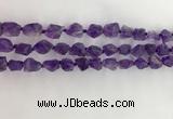 CNG3582 15.5 inches 8*10mm - 10*12mm nuggets matte amethyst beads