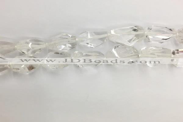 CNG3593 15*25mm - 20*35mm faceted nuggets white crystal beads