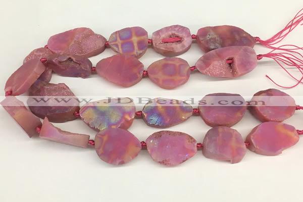 CNG3621 20*35mm - 30*45mm freeform plated druzy agate beads