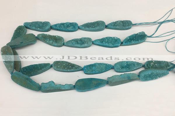 CNG3626 15.5 inches 12*35mm teardrop druzy agate beads