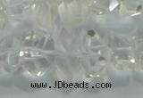 CNG365 15.5 inches 10*20mm faceted nuggets white crystal beads