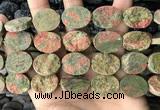 CNG3707 15.5 inches 15*20mm oval rough unakite gemstone beads