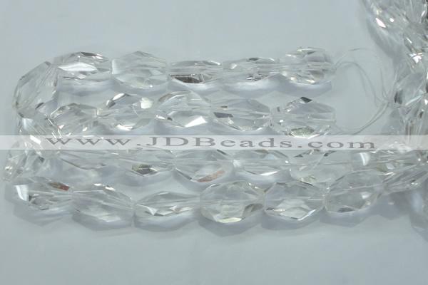 CNG403 15.5 inches 18*30mm faceted nuggets white crystal beads