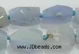 CNG404 15.5 inches 15*20mm - 18*30mm faceted nuggets blue chalcedony beads