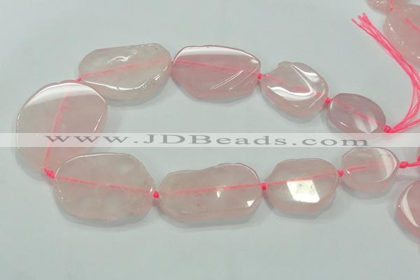 CNG460 15.5 inches 20*30mm - 45*55mm nuggets rose quartz beads