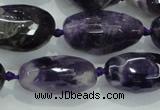 CNG476 15.5 inches 15*20mm - 25*35mm faceted nuggets amethyst beads