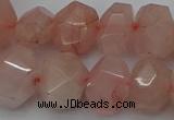 CNG5005 15.5 inches 12*16mm - 15*20mm faceted nuggets rose quartz beads