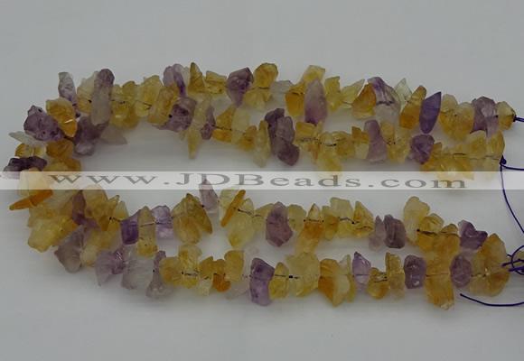 CNG5014 15.5 inches 6*10mm - 13*18mm nuggets amethyst & citrine beads