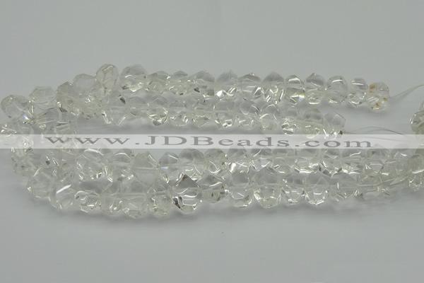 CNG5023 15.5 inches 10*14mm - 13*18mm faceted nuggets white crystal beads