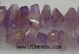 CNG5025 15.5 inches 6*10mm - 10*18mm faceted nuggets ametrine beads