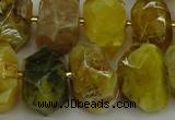 CNG5095 13*18mm - 15*20mm faceted nuggets yellow & green opal beads