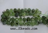 CNG5202 12*16mm - 15*20mm faceted nuggets green rutilated quartz beads