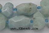 CNG5230 15.5 inches 12*16mm - 15*25mm faceted nuggets aquamarine beads