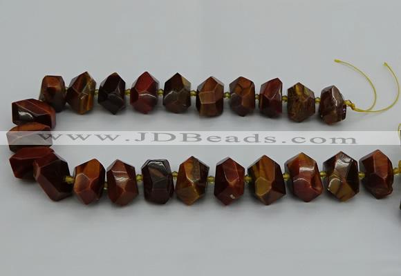 CNG5276 15.5 inches 12*16mm - 15*20mm faceted nuggets red tiger eye beads