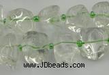 CNG5308 15.5 inches 8*15mm - 15*25mm nuggets green phantom quartz beads