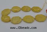 CNG5315 15.5 inches 25*35mm - 35*45mm freeform yellow jade beads