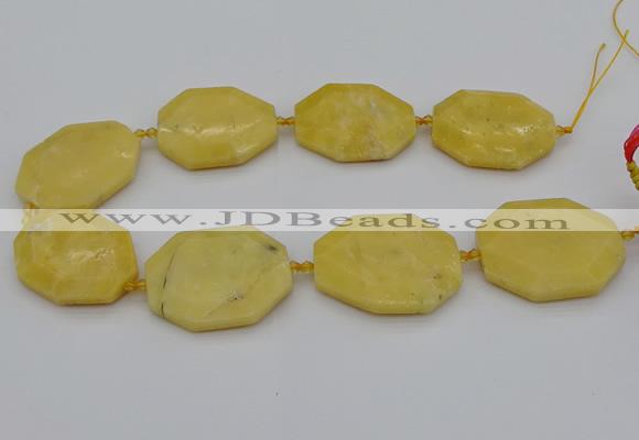 CNG5315 15.5 inches 25*35mm - 35*45mm freeform yellow jade beads