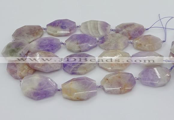 CNG5357 20*30mm - 35*45mm faceted freeform lavender amethyst beads