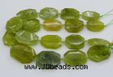 CNG5358 15.5 inches 20*30mm - 35*45mm faceted freeform lemon jade beads