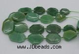 CNG5361 20*30mm - 35*45mm faceted freeform green aventurine beads