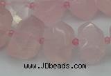 CNG5367 15.5 inches 12*16mm - 15*20mm faceted nuggets rose quartz beads