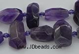 CNG5370 15.5 inches 10*15mm - 15*25mm faceted nuggets amethyst beads