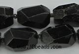 CNG5395 12*16mm - 15*25mm faceted nuggets black tourmaline beads