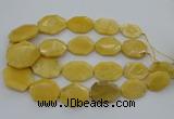 CNG5405 15.5 inches 20*30mm - 35*45mm faceted freeform yellow jade beads