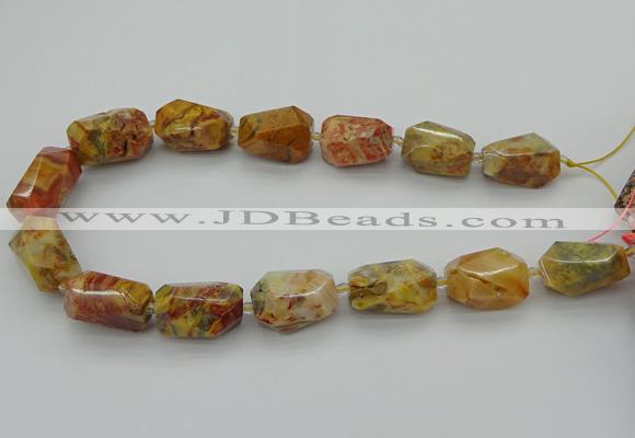 CNG5422 12*16mm - 15*25mm faceted nuggets crazy lace agate beads