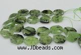 CNG5450 20*30mm - 35*45mm faceted freeform green rutilated quartz beads