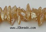 CNG5464 15.5 inches 6*10mm - 8*20mm nuggets plated quartz beads