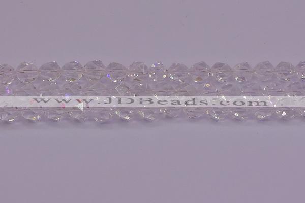 CNG5473 15.5 inches 10mm faceted nuggets white crystal beads