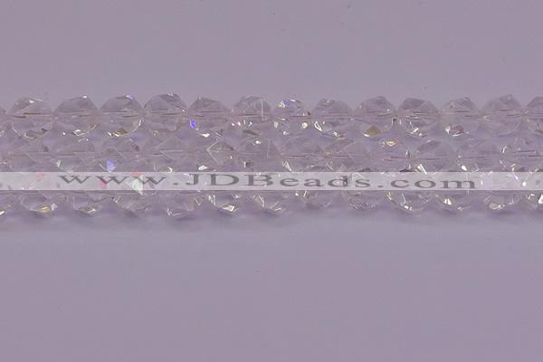 CNG5474 15.5 inches 12mm faceted nuggets white crystal beads