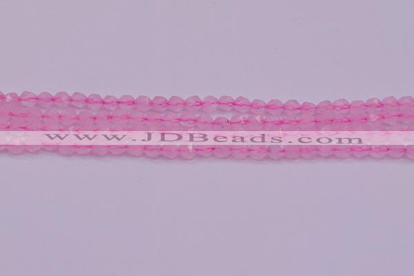 CNG5481 15.5 inches 6mm faceted nuggets rose quartz beads