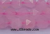 CNG5484 15.5 inches 12mm faceted nuggets rose quartz beads