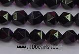 CNG5502 15.5 inches 8mm faceted nuggets black agate beads