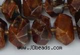 CNG5517 12*16mm - 15*20mm faceted nuggets orange garnet beads